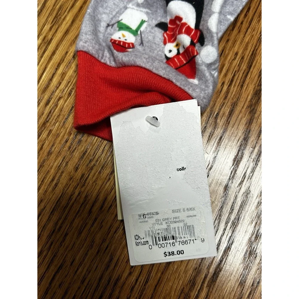 New Girls Cuddl Duds Jammies  Your Families Pajama Nightgown S 6/6X Penguin Xmas